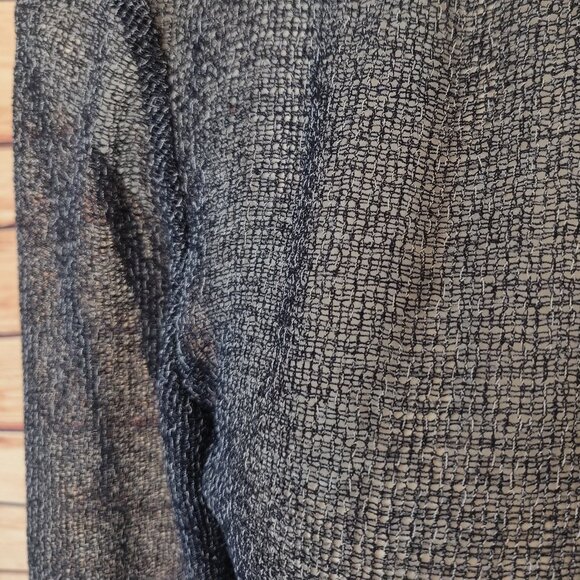 Mesh Button Back Boatneck Long Sleeve Blouse - Picture 6 of 7